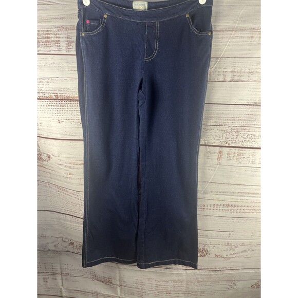 Pajama Jeans Pull On Pants Womens M Blue Denim Stretchy Cotton Blend Bootcut - Picture 1 of 8